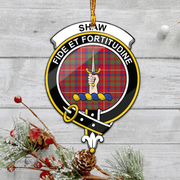 Scottish Shaw Red Modern Clan Tartan Mica Ornament Christmas Decoratio - 2-Sided  Scottish Plaid Tartan Plaid