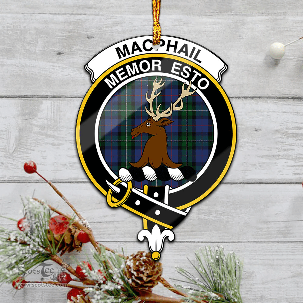 Scottish Macphail Hunting Clan Tartan Mica Ornament Christmas Decoratio - 2-Sided  Scottish Plaid Tartan Plaid