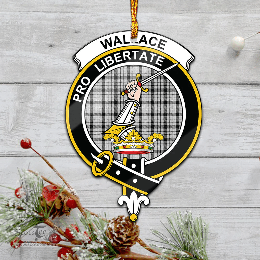 Scottish Wallace Dress Clan Tartan Mica Ornament Christmas Decoratio - 2-Sided  Scottish Plaid Tartan Plaid