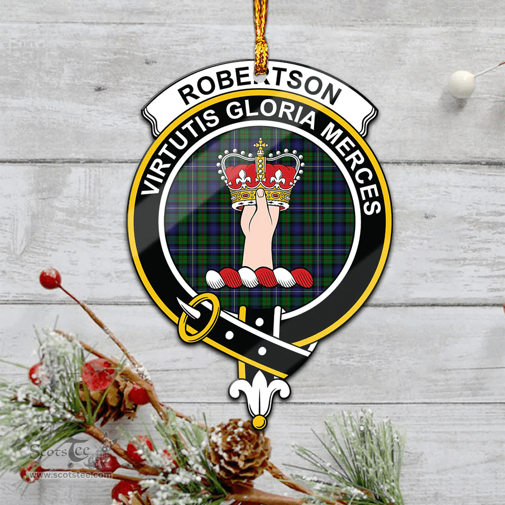 Scottish Robertson Hunting Clan Tartan Mica Ornament Christmas Decoratio - 2-Sided  Scottish Plaid Tartan Plaid
