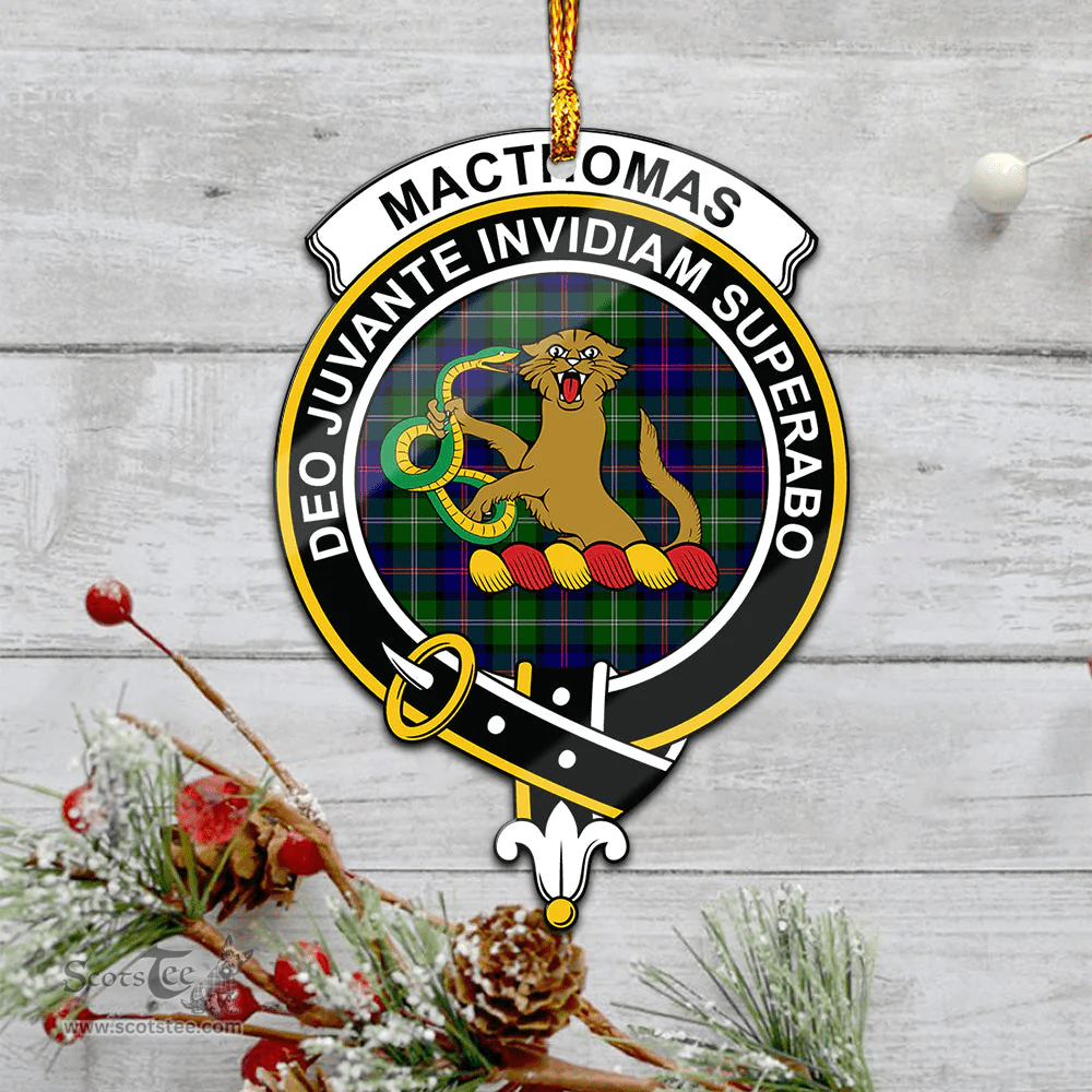 Scottish Macthomas Modern Clan Tartan Mica Ornament Christmas Decoratio - 2-Sided  Scottish Plaid Tartan Plaid