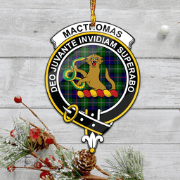 Scottish Macthomas Modern Clan Tartan Mica Ornament Christmas Decoratio - 2-Sided  Scottish Plaid Tartan Plaid