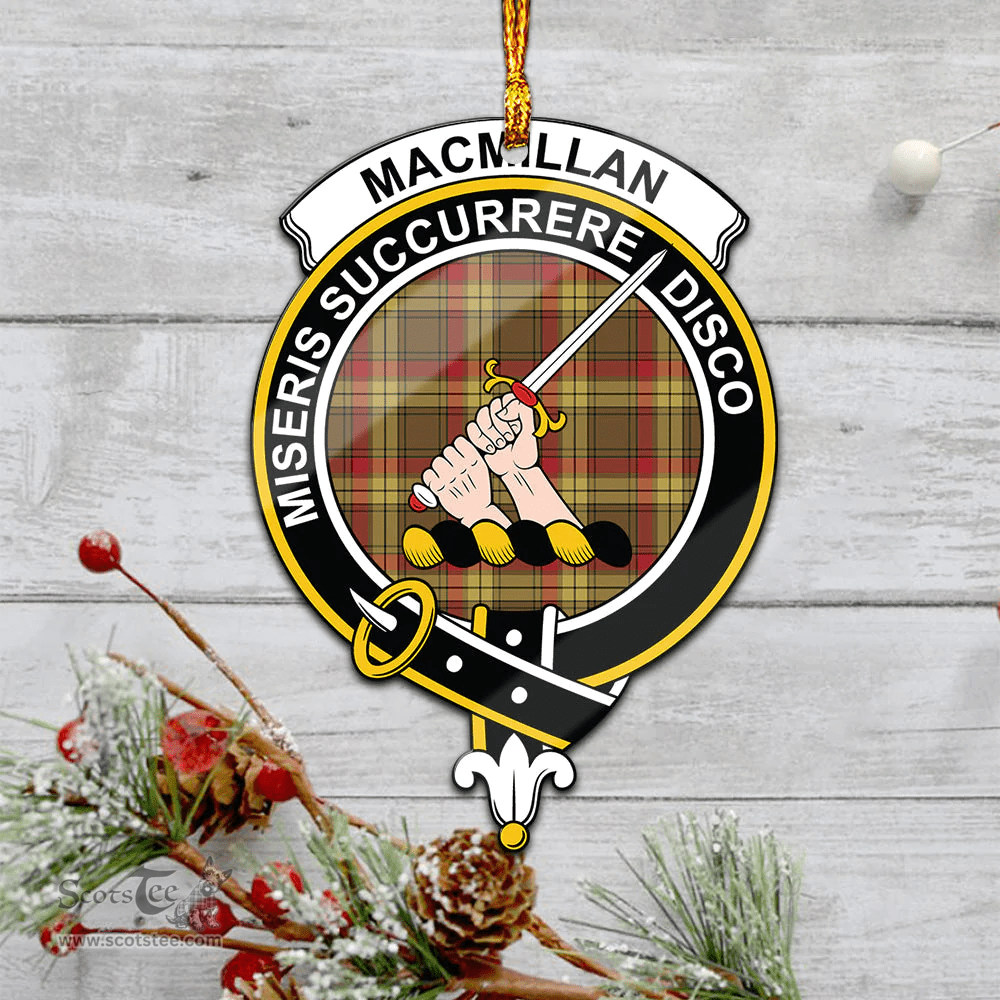 Scottish Macmillan Old Weathered Clan Tartan Mica Ornament Christmas Decoratio - 2-Sided  Scottish Plaid Tartan Plaid
