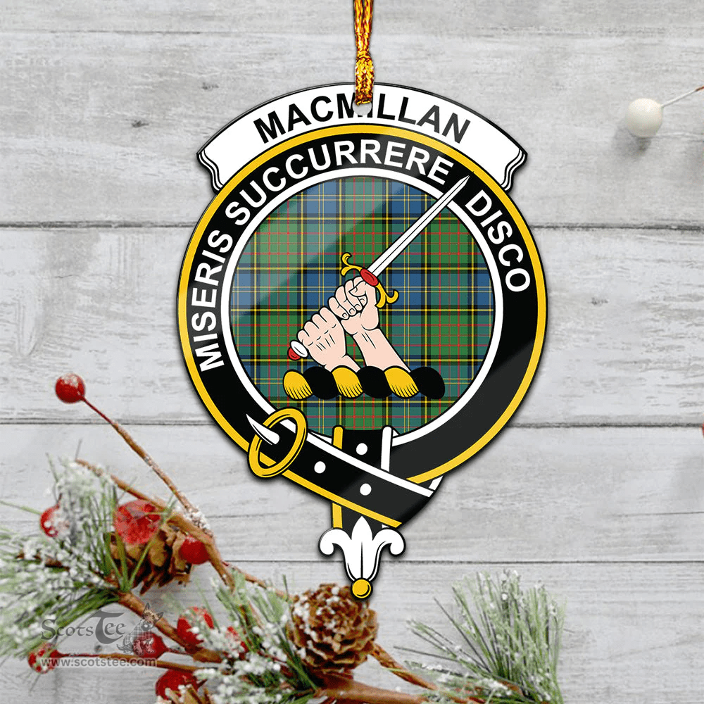 Scottish Macmillan Hunting Ancient Clan Tartan Mica Ornament Christmas Decoratio - 2-Sided  Scottish Plaid Tartan Plaid