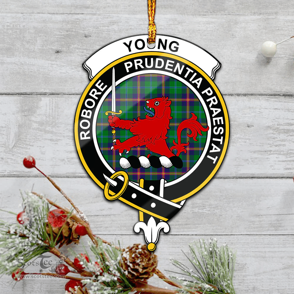 Scottish Young Modern Clan Tartan Mica Ornament Christmas Decoratio - 2-Sided  Scottish Plaid Tartan Plaid