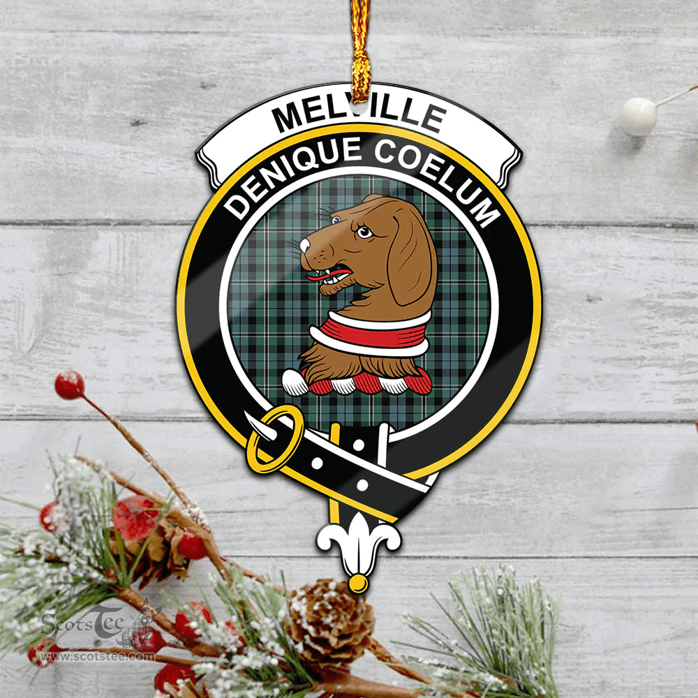 Scottish Melville Clan Tartan Mica Ornament Christmas Decoratio - 2-Sided  Scottish Plaid Tartan Plaid