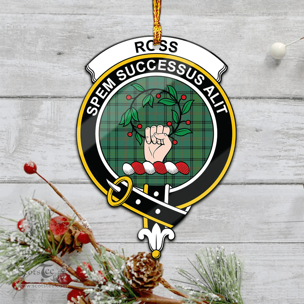 Scottish Ross Hunting Ancient Clan Tartan Mica Ornament Christmas Decoratio - 2-Sided  Scottish Plaid Tartan Plaid