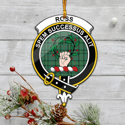 Scottish Ross Hunting Ancient Clan Tartan Mica Ornament Christmas Decoratio - 2-Sided  Scottish Plaid Tartan Plaid