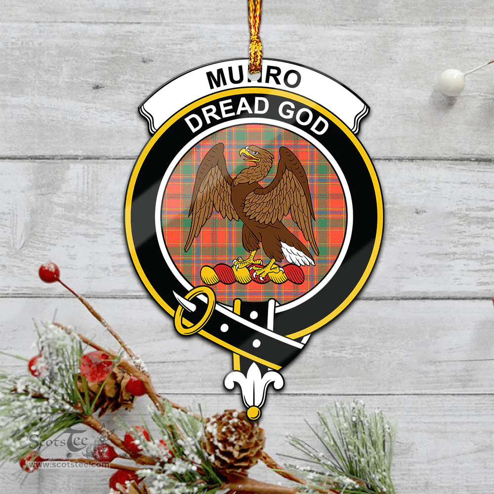 Scottish Munro Ancient Clan Tartan Mica Ornament Christmas Decoratio - 2-Sided  Scottish Plaid Tartan Plaid