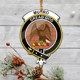 Scottish Munro Ancient Clan Tartan Mica Ornament Christmas Decoratio - 2-Sided  Scottish Plaid Tartan Plaid