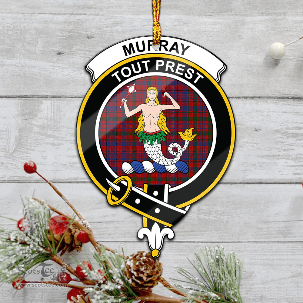 Scottish Murray Of Tullibardine Clan Tartan Mica Ornament Christmas Decoratio - 2-Sided  Scottish Plaid Tartan Plaid