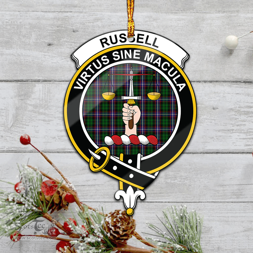 Scottish Russell Clan Tartan Mica Ornament Christmas Decoratio - 2-Sided  Scottish Plaid Tartan Plaid