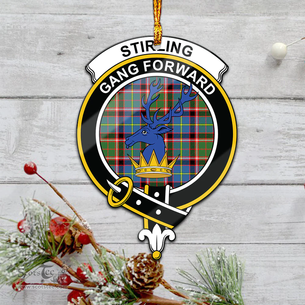 Scottish Stirling Bannockburn Clan Tartan Mica Ornament Christmas Decoratio - 2-Sided  Scottish Plaid Tartan Plaid