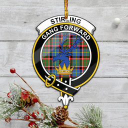 Scottish Stirling Bannockburn Clan Tartan Mica Ornament Christmas Decoratio - 2-Sided  Scottish Plaid Tartan Plaid