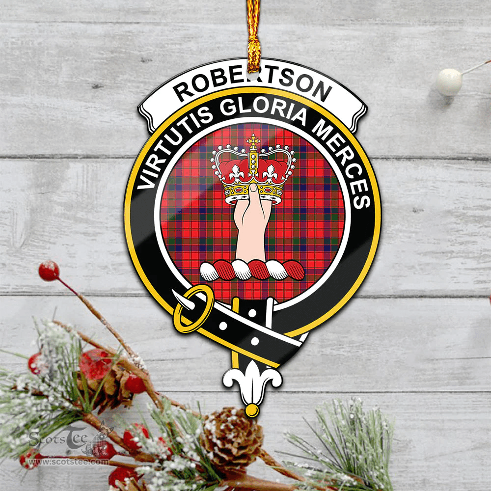 Scottish Robertson Modern Clan Tartan Mica Ornament Christmas Decoratio - 2-Sided  Scottish Plaid Tartan Plaid