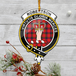 Scottish Robertson Modern Clan Tartan Mica Ornament Christmas Decoratio - 2-Sided  Scottish Plaid Tartan Plaid