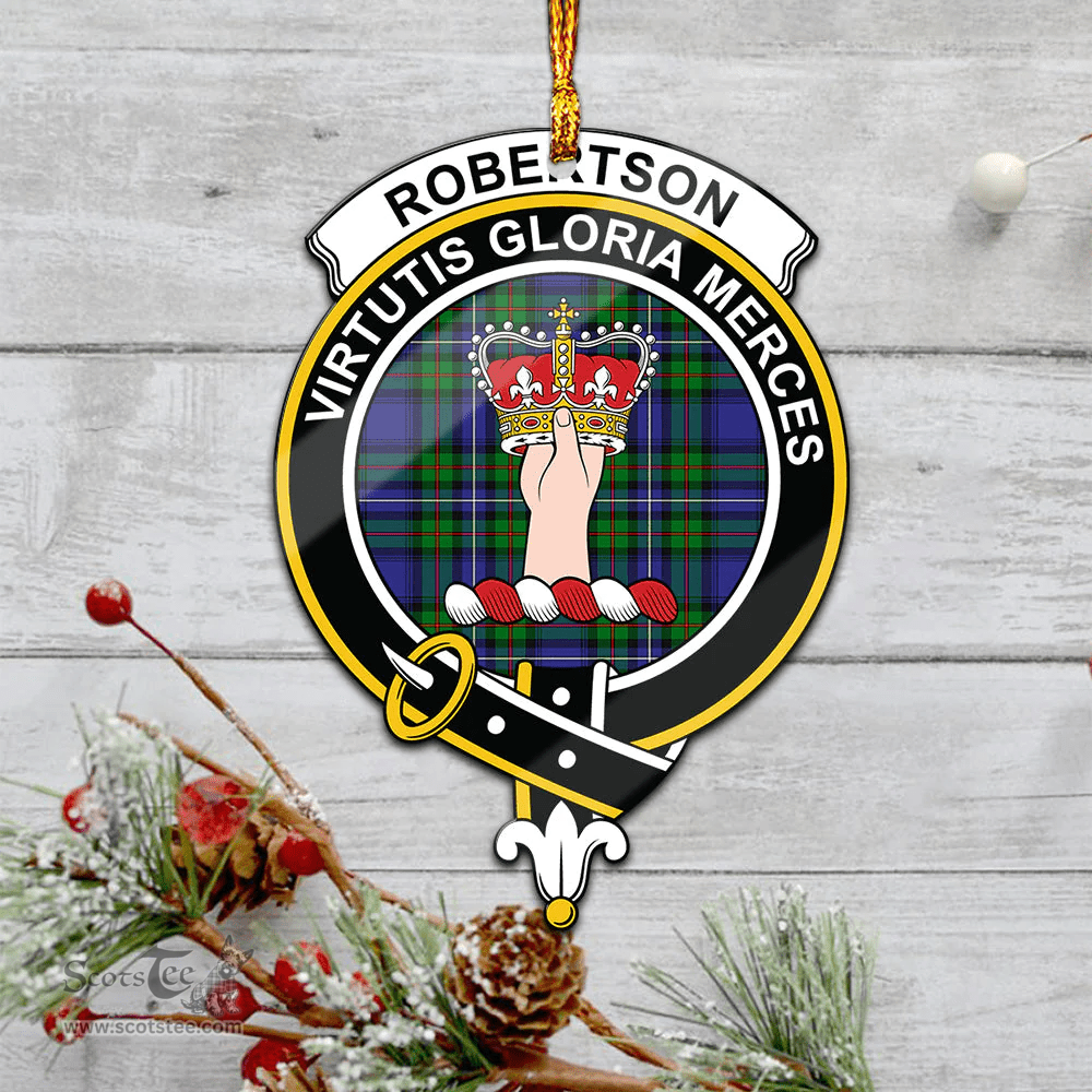 Scottish Robertson Hunting Modern Clan Tartan Mica Ornament Christmas Decoratio - 2-Sided  Scottish Plaid Tartan Plaid