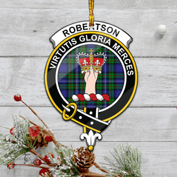 Scottish Robertson Hunting Modern Clan Tartan Mica Ornament Christmas Decoratio - 2-Sided  Scottish Plaid Tartan Plaid