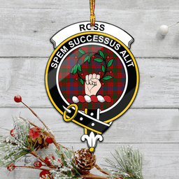 Scottish Ross Clan Tartan Mica Ornament Christmas Decoratio - 2-Sided  Scottish Plaid Tartan Plaid