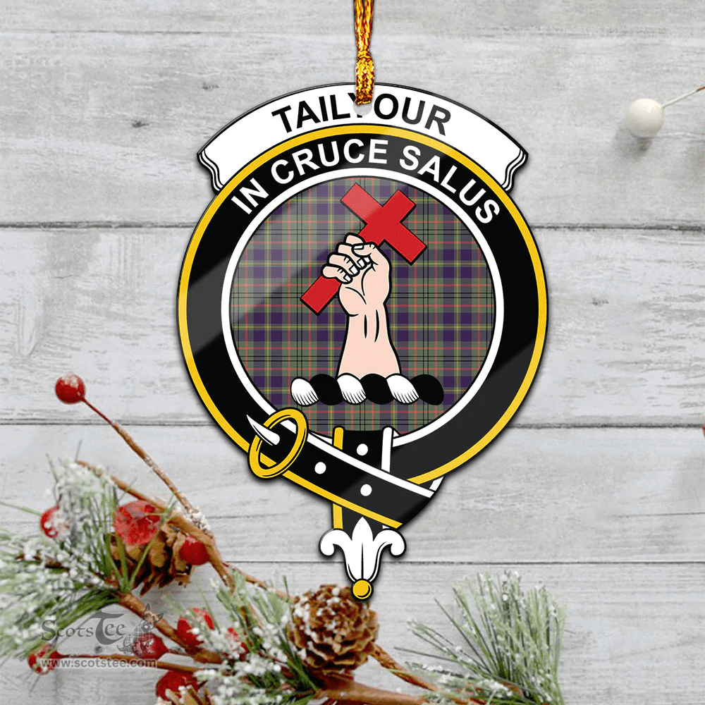 Scottish Taylor Weathered Clan Tartan Mica Ornament Christmas Decoratio - 2-Sided  Scottish Plaid Tartan Plaid