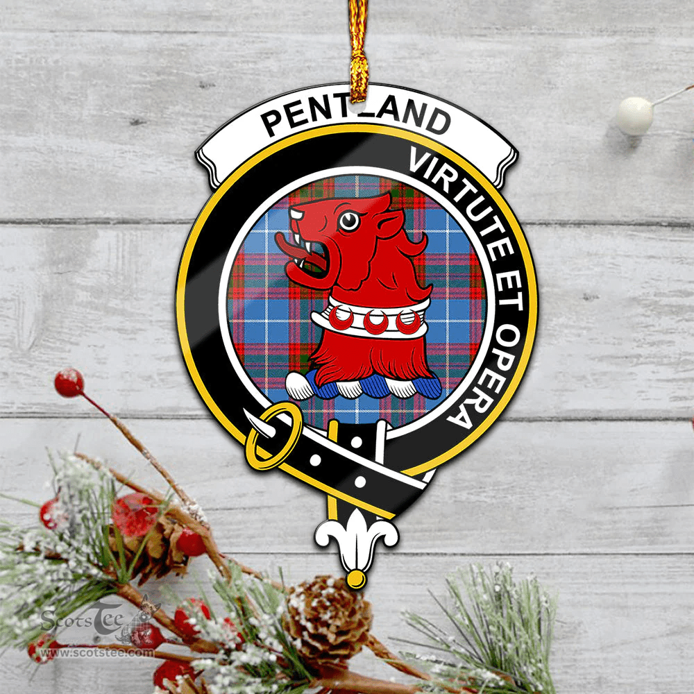 Scottish Pentland Clan Tartan Mica Ornament Christmas Decoratio - 2-Sided  Scottish Plaid Tartan Plaid