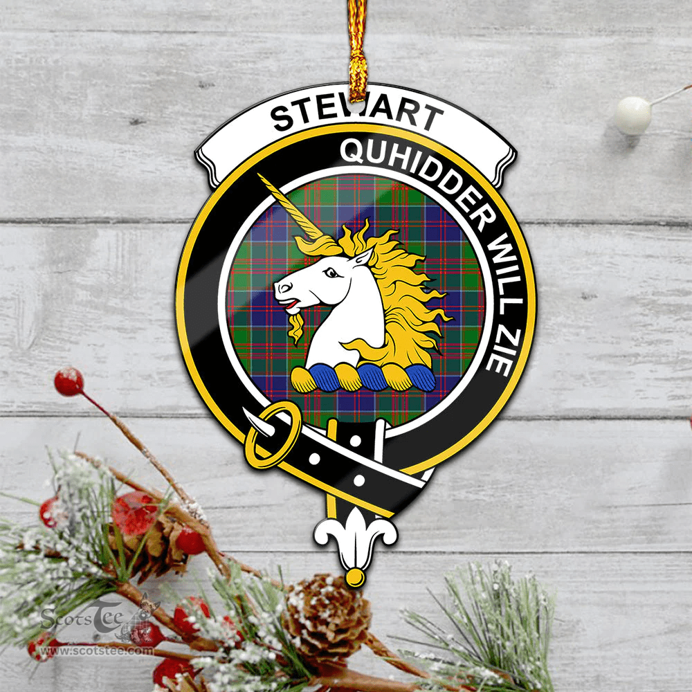 Scottish Stewart Of Appin Hunting Modern Clan Tartan Mica Ornament Christmas Decoratio - 2-Sided  Scottish Plaid Tartan Plaid