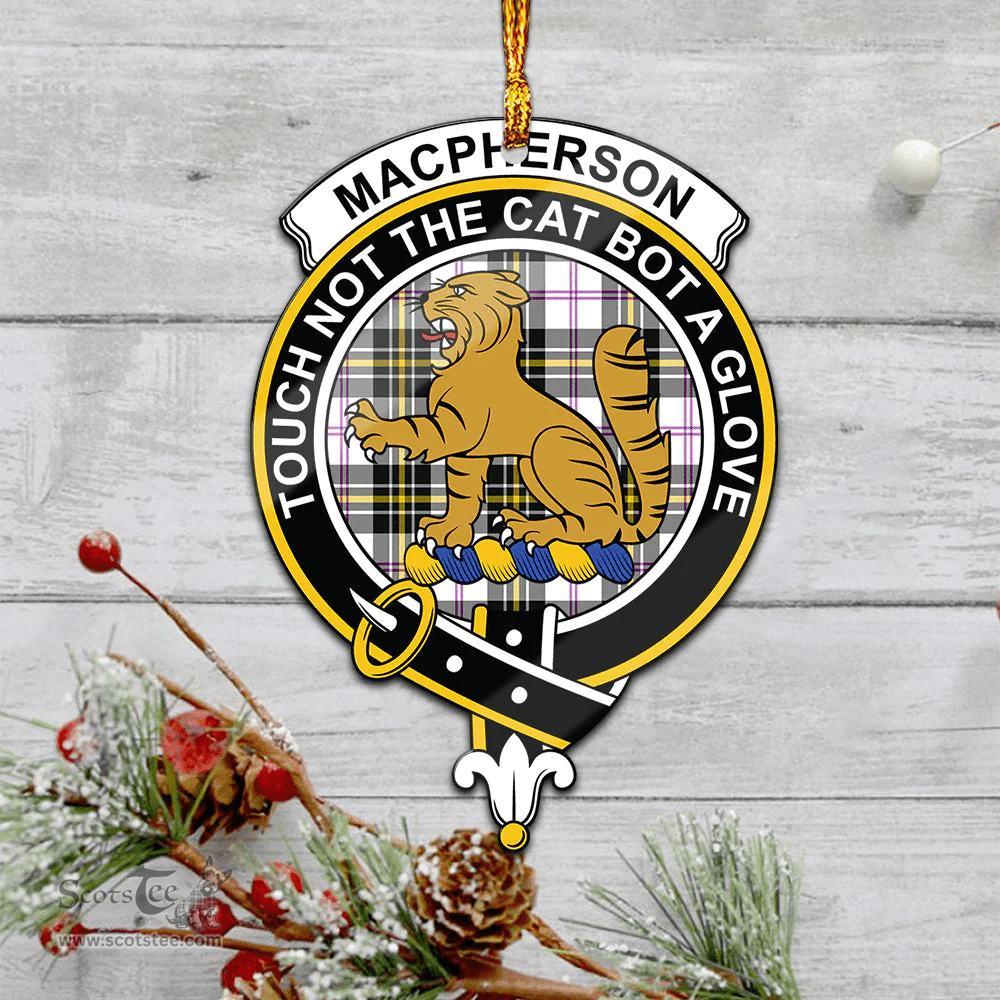 Scottish Macpherson Dress Modern Clan Tartan Mica Ornament Christmas Decoratio - 2-Sided  Scottish Plaid Tartan Plaid