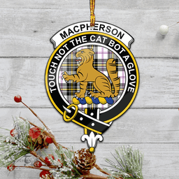 Scottish Macpherson Dress Modern Clan Tartan Mica Ornament Christmas Decoratio - 2-Sided  Scottish Plaid Tartan Plaid