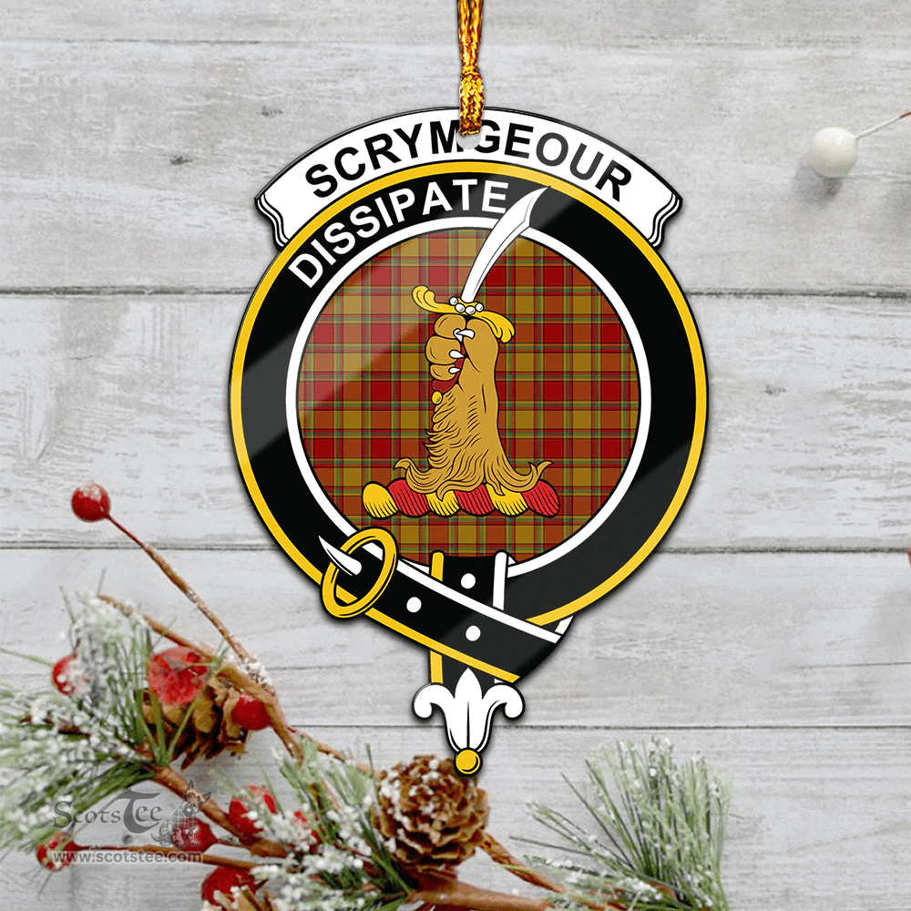 Scottish Scrymgeour Clan Tartan Mica Ornament Christmas Decoratio - 2-Sided  Scottish Plaid Tartan Plaid