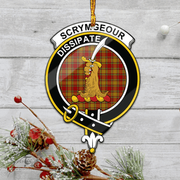 Scottish Scrymgeour Clan Tartan Mica Ornament Christmas Decoratio - 2-Sided  Scottish Plaid Tartan Plaid