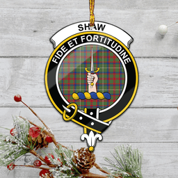 Scottish Shaw Green Modern Clan Tartan Mica Ornament Christmas Decoratio - 2-Sided  Scottish Plaid Tartan Plaid