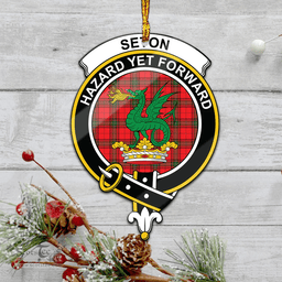 Scottish Seton Modern Clan Tartan Mica Ornament Christmas Decoratio - 2-Sided  Scottish Plaid Tartan Plaid