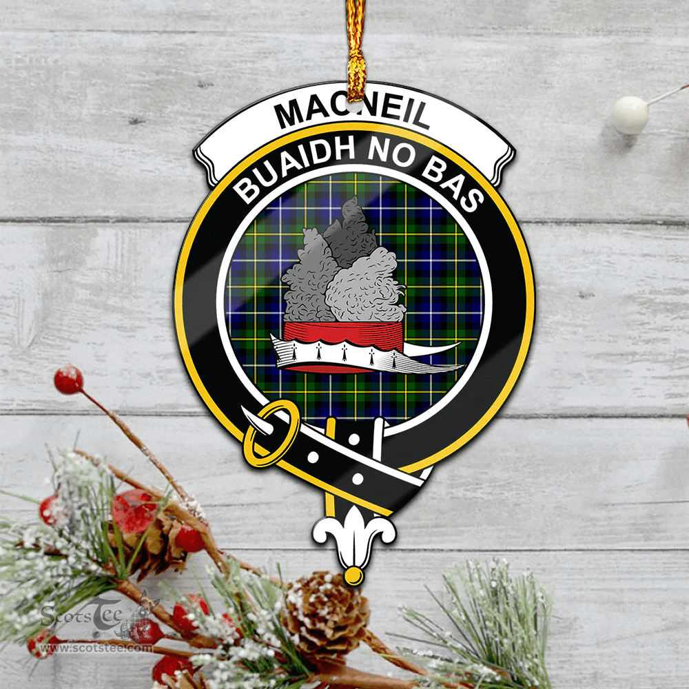 Scottish Macneil Of Barra Modern Clan Tartan Mica Ornament Christmas Decoratio - 2-Sided  Scottish Plaid Tartan Plaid