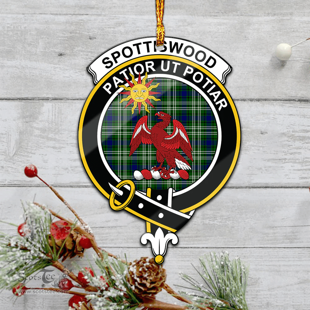 Scottish Spottiswood Clan Tartan Mica Ornament Christmas Decoratio - 2-Sided  Scottish Plaid Tartan Plaid