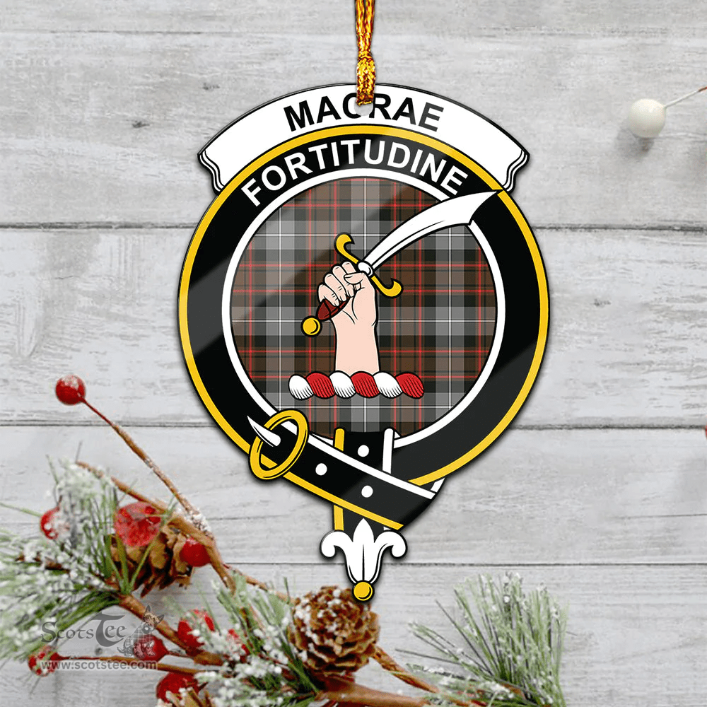 Scottish Macrae Hunting Weathered Clan Tartan Mica Ornament Christmas Decoratio - 2-Sided  Scottish Plaid Tartan Plaid