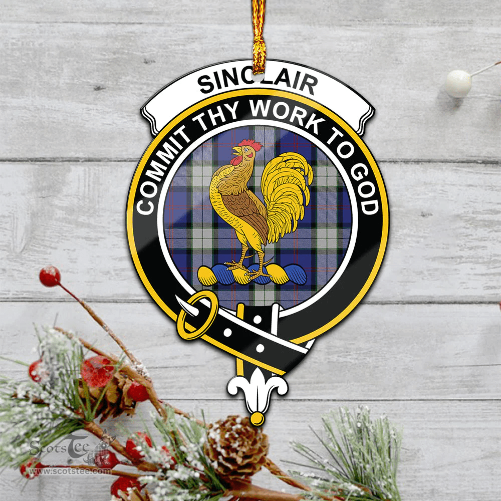 Scottish Sinclair Dress Clan Tartan Mica Ornament Christmas Decoratio - 2-Sided  Scottish Plaid Tartan Plaid