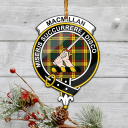 Scottish Macmillan Old Modern Clan Tartan Mica Ornament Christmas Decoratio - 2-Sided  Scottish Plaid Tartan Plaid
