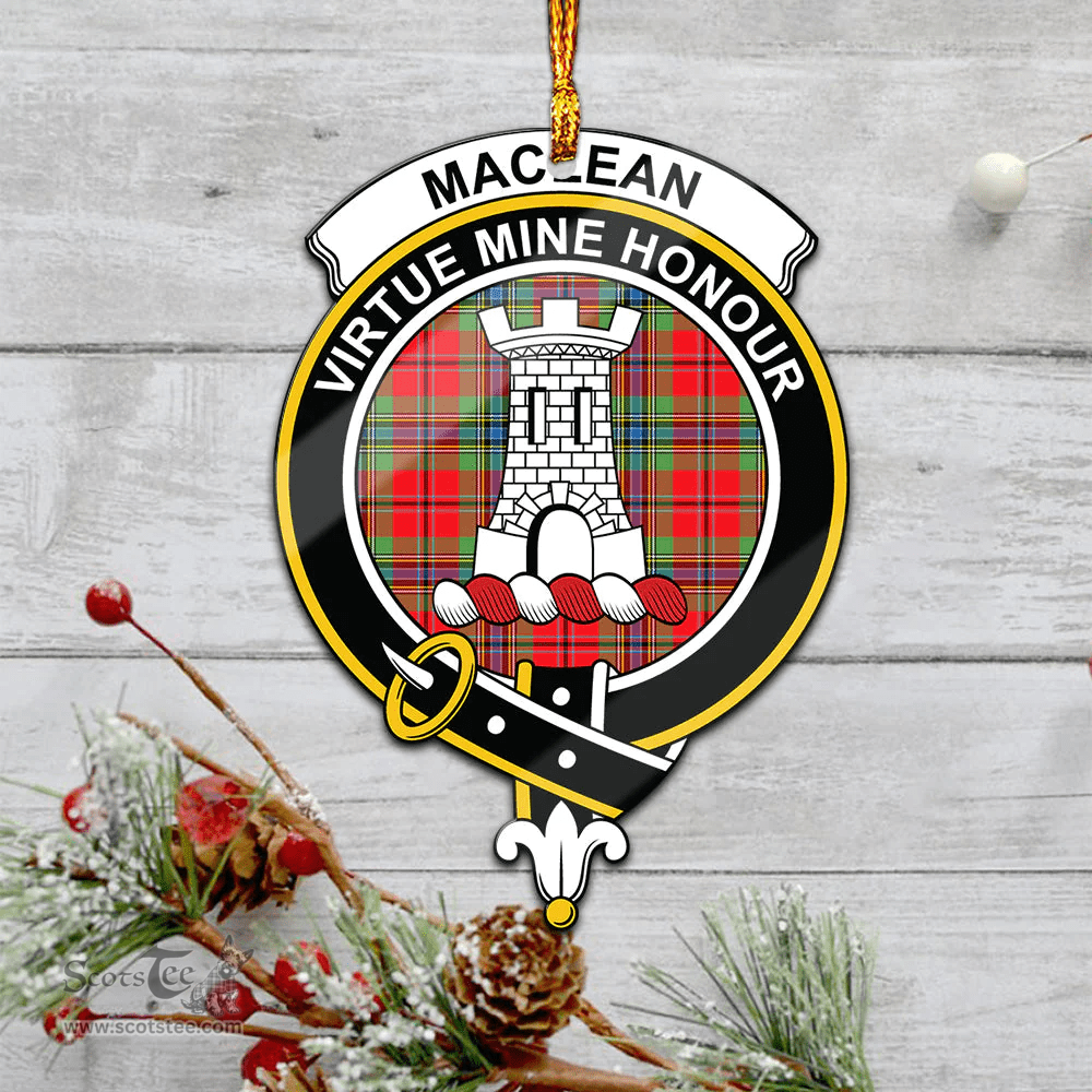Scottish Maclean Of Duart Modern Clan Tartan Mica Ornament Christmas Decoratio - 2-Sided  Scottish Plaid Tartan Plaid