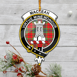 Scottish Maclean Of Duart Modern Clan Tartan Mica Ornament Christmas Decoratio - 2-Sided  Scottish Plaid Tartan Plaid