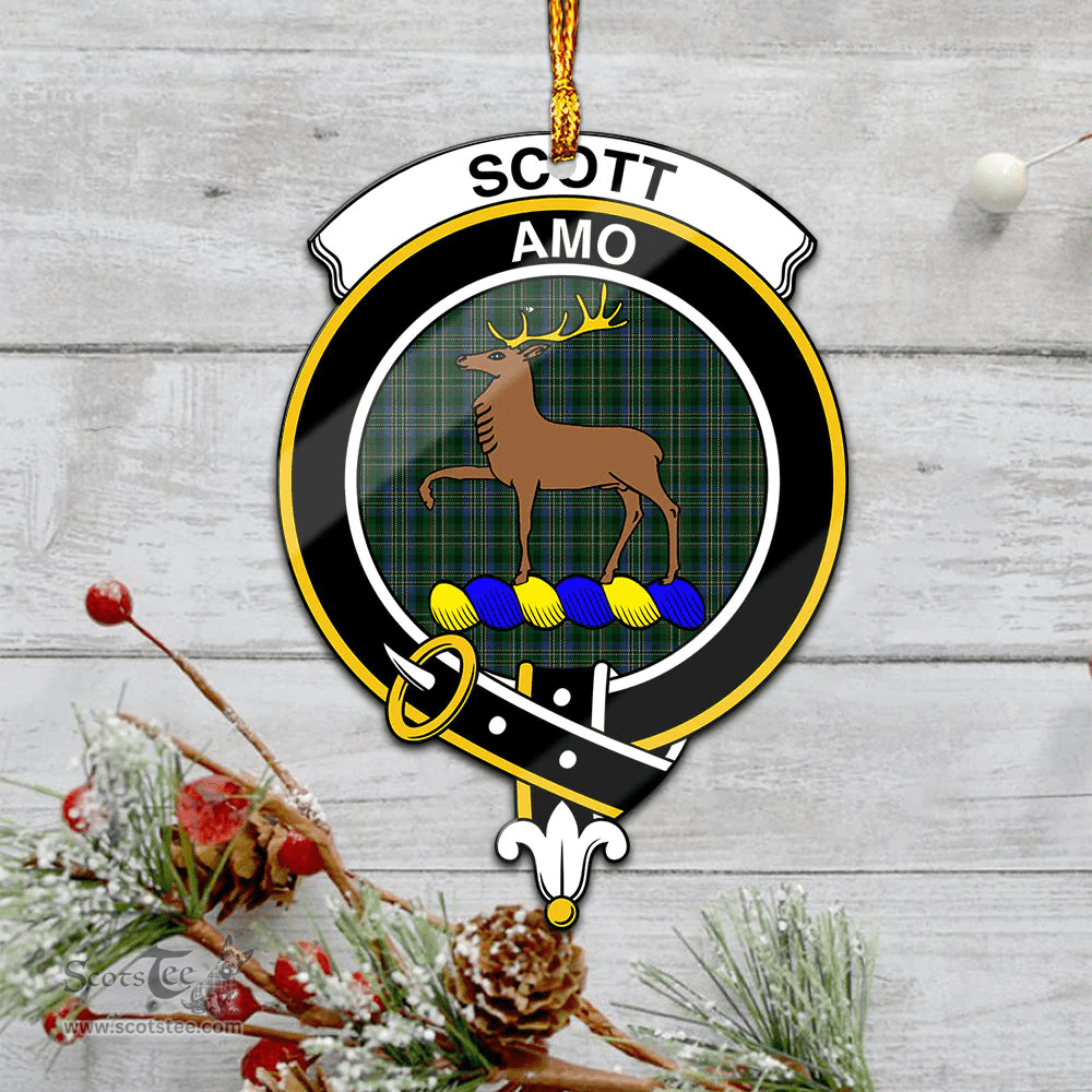 Scottish Scott Hunting Clan Tartan Mica Ornament Christmas Decoratio - 2-Sided  Scottish Plaid Tartan Plaid