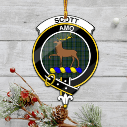Scottish Scott Hunting Clan Tartan Mica Ornament Christmas Decoratio - 2-Sided  Scottish Plaid Tartan Plaid
