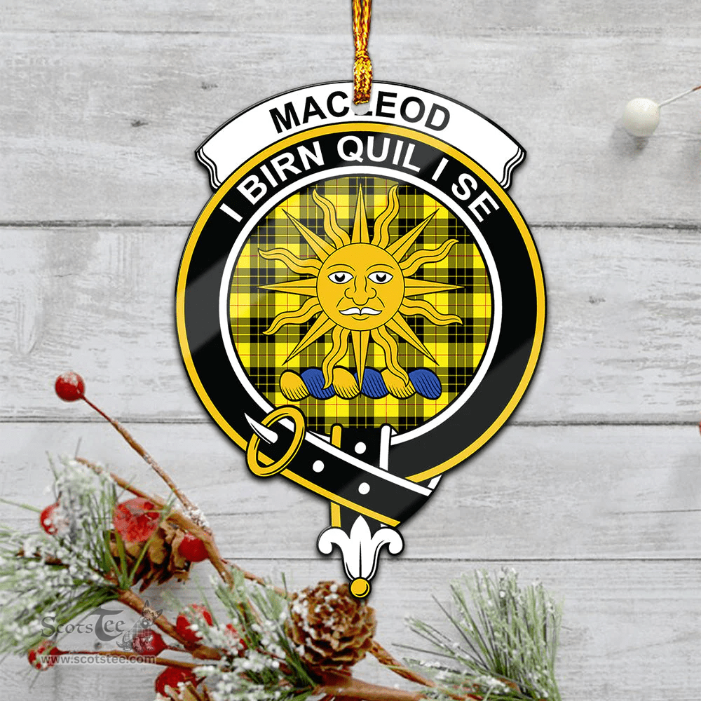 Scottish Macleod Of Lewis Modern Clan Tartan Mica Ornament Christmas Decoratio - 2-Sided  Scottish Plaid Tartan Plaid