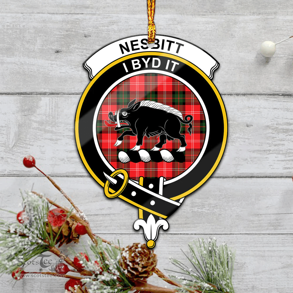 Scottish Nesbitt Modern Clan Tartan Mica Ornament Christmas Decoratio - 2-Sided  Scottish Plaid Tartan Plaid