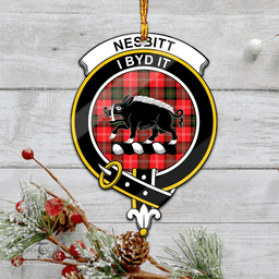 Scottish Nesbitt Modern Clan Tartan Mica Ornament Christmas Decoratio - 2-Sided  Scottish Plaid Tartan Plaid