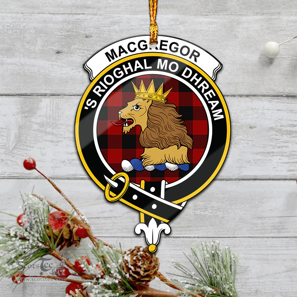 Scottish Rob Roy Macgregor Clan Tartan Mica Ornament Christmas Decoratio - 2-Sided  Scottish Plaid Tartan Plaid