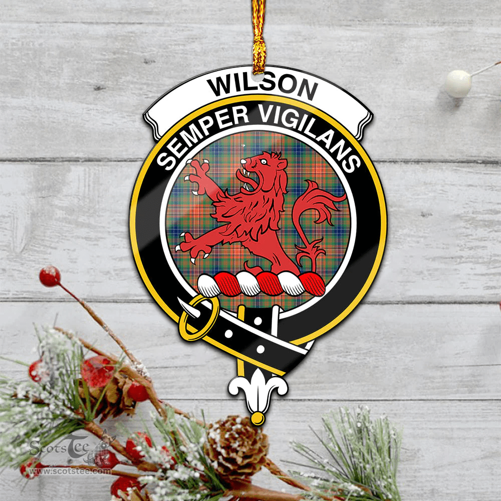 Scottish Wilson Ancient Clan Tartan Mica Ornament Christmas Decoratio - 2-Sided  Scottish Plaid Tartan Plaid