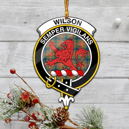 Scottish Wilson Ancient Clan Tartan Mica Ornament Christmas Decoratio - 2-Sided  Scottish Plaid Tartan Plaid