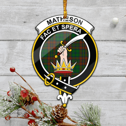 Scottish Matheson Hunting Highland Clan Tartan Mica Ornament Christmas Decoratio - 2-Sided  Scottish Plaid Tartan Plaid