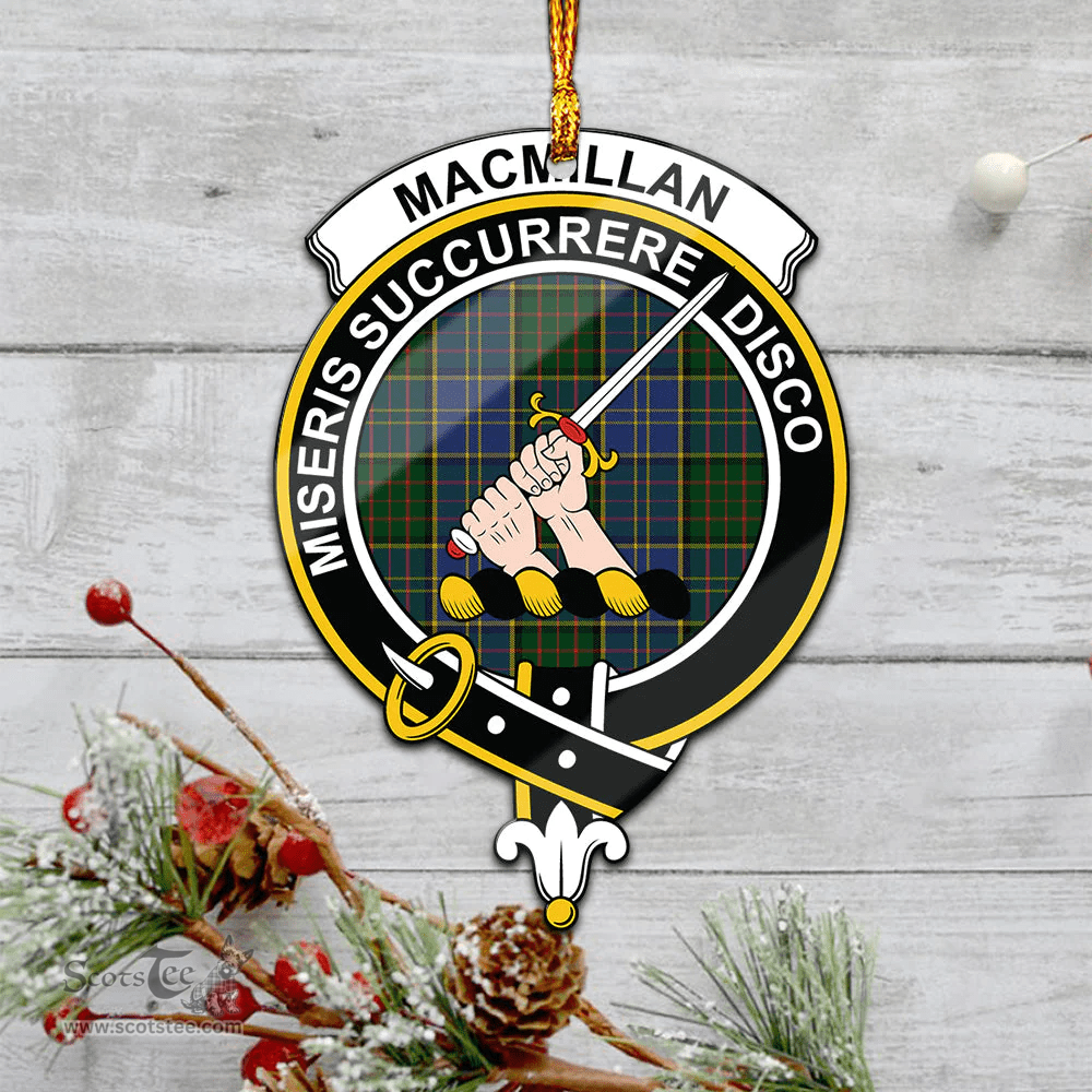 Scottish Macmillan Hunting Clan Tartan Mica Ornament Christmas Decoratio - 2-Sided  Scottish Plaid Tartan Plaid