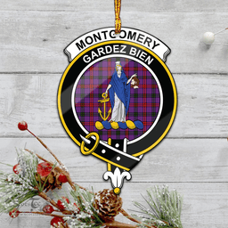 Scottish Montgomery Modern Clan Tartan Mica Ornament Christmas Decoratio - 2-Sided  Scottish Plaid Tartan Plaid